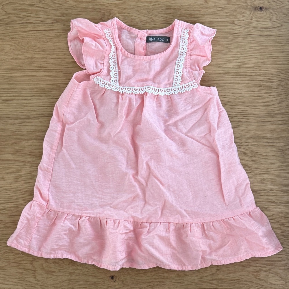 Pink Ruffle Sleeve Toddler Casual Dress